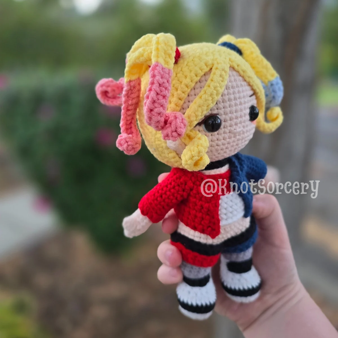 Anti-Hero Collection: Harley Quinn Handmade Crochet Doll