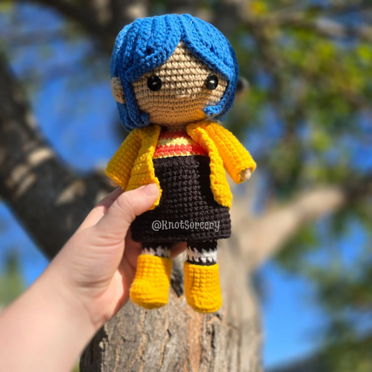 Coraline and Button-Eyed Coraline Crochet Handmade Doll