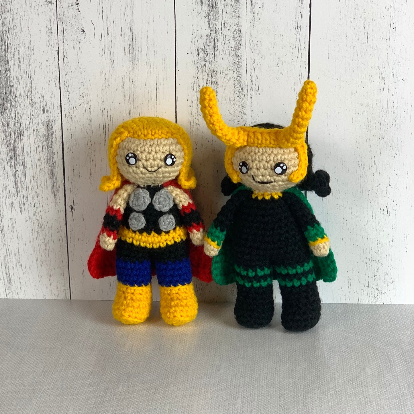 Thor and Loki OoaK Crochet Companions
